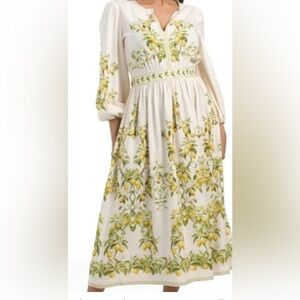 Max Studio Kids Dress in Cream and Green